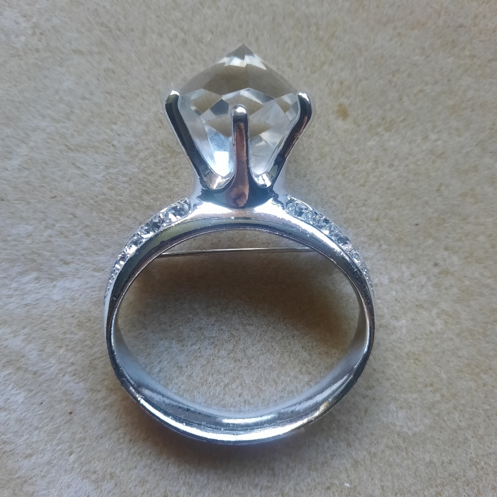 Large Diamond Ring Brooch